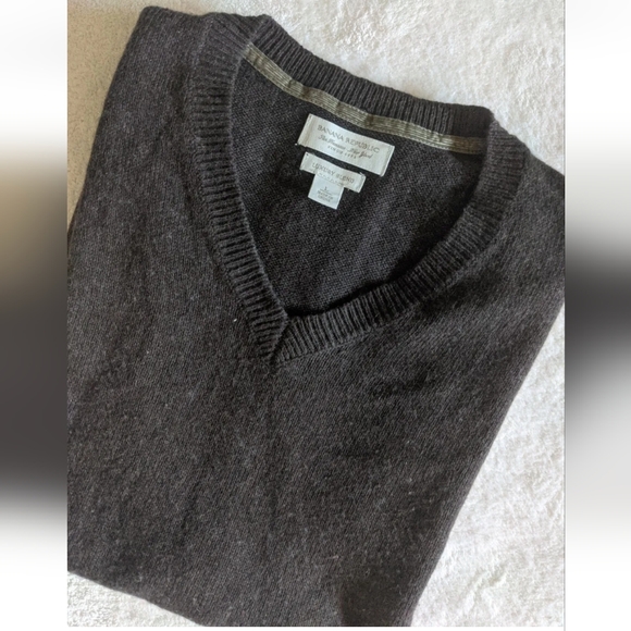Banana Republic Mens L Brown Luxury Cashmere Blend Pullover V-Neck Sweater Vest. - Picture 10 of 13